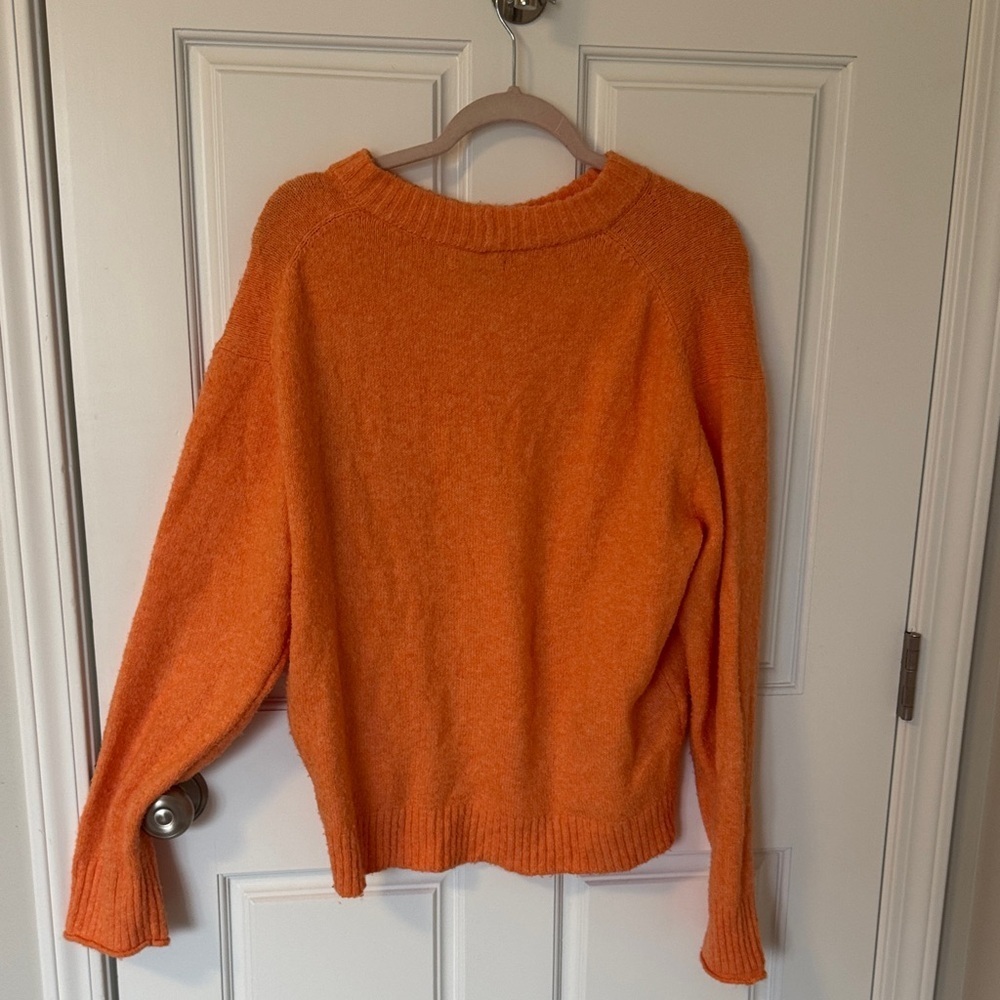American Eagle Outfitters Orange Crewneck Spring Sweater - Picture 3 of 6